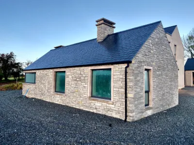 Natural stone fireplace cladding