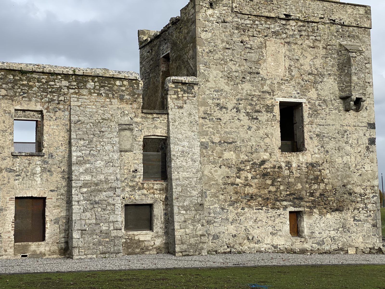 Grange Castle Dublin — cut-stone masonry repaired and repointed in lime mortar