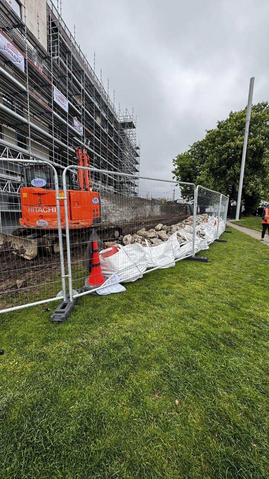 Stone walling works on the Dublin development site