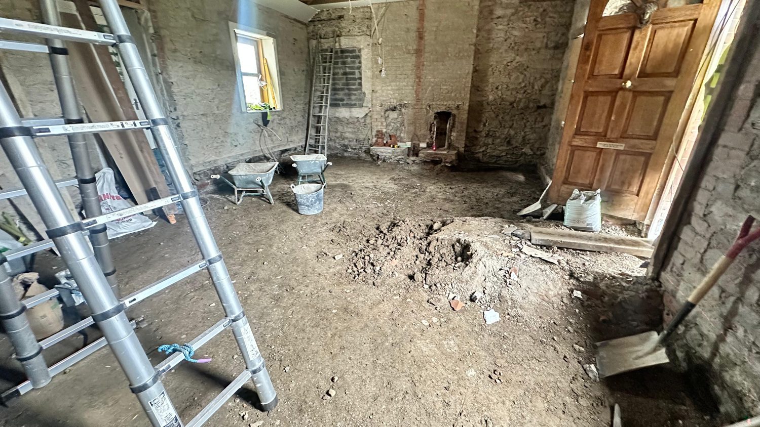 Swords cottage restoration — strip-out in progress