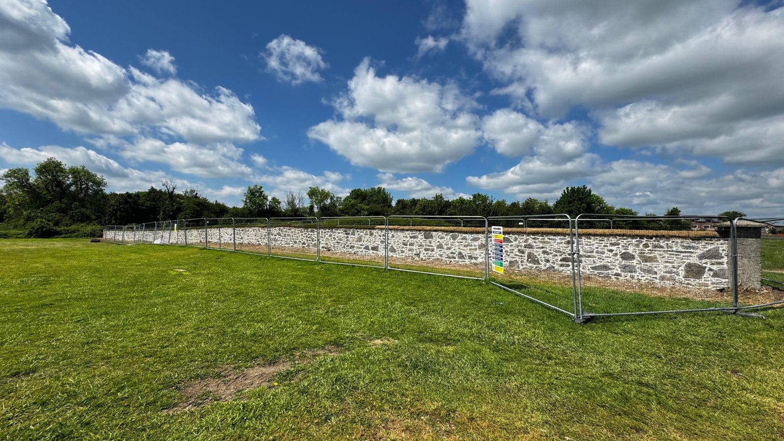 The Wonderful Barn Leixlip — long run of restored boundary wall