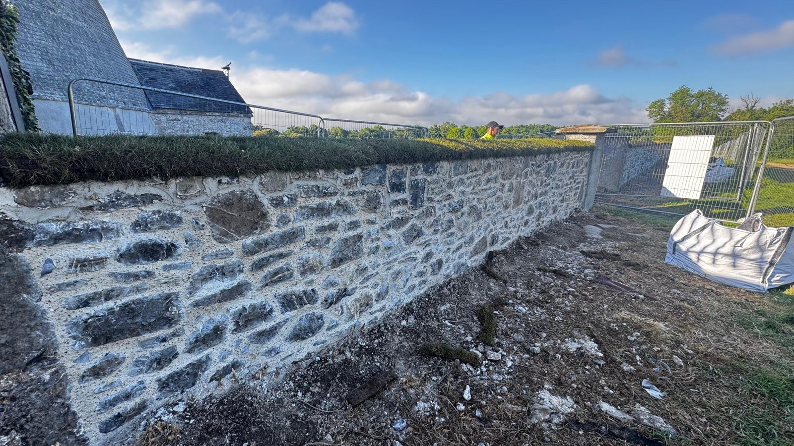 The Wonderful Barn Leixlip — freshly lime-repointed rubble stone wall