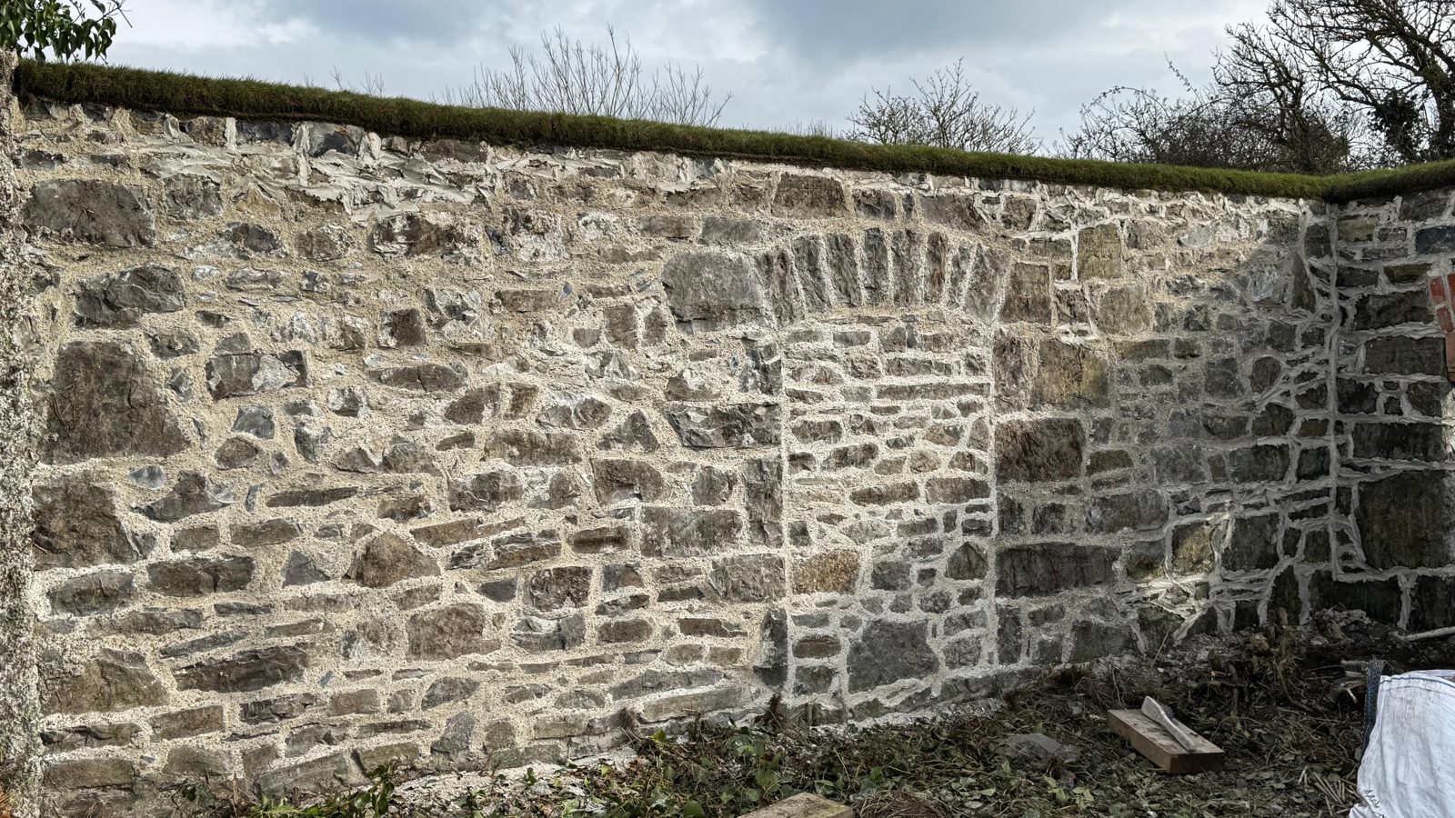 The Wonderful Barn Leixlip — repointed rubble wall with relieving arch detail