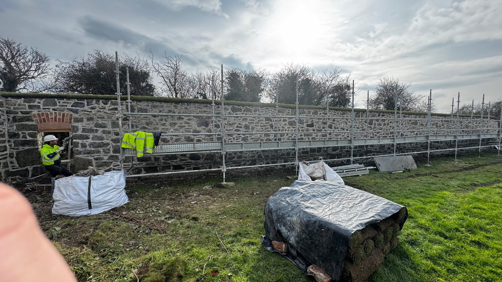 The Wonderful Barn Leixlip — wall repointed in lime, after